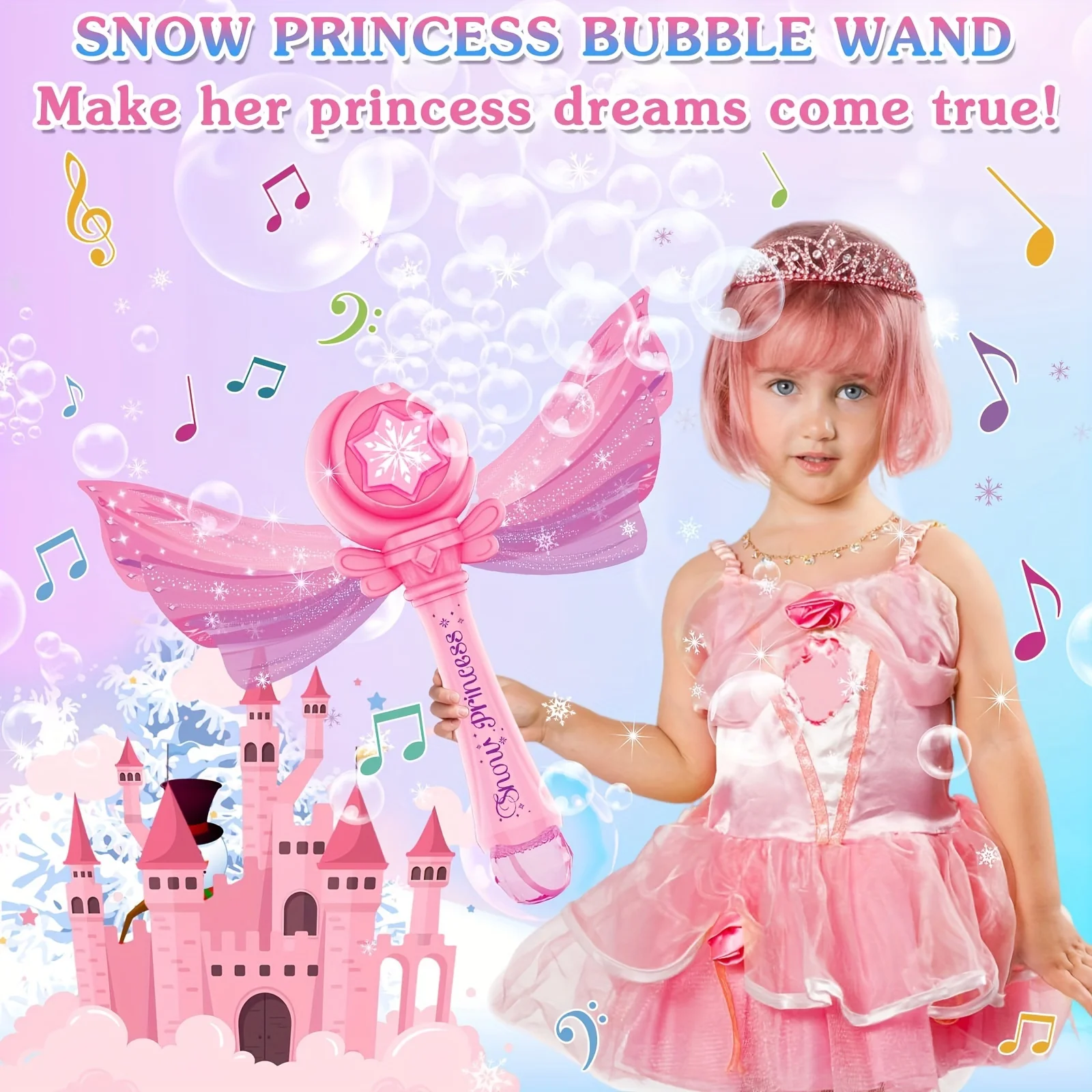 Handheld Outdoor Bubble Blower Toy Magic Wand Shaped Bubble Maker Perfect Gift for Kids Birthday Christmas Gifts