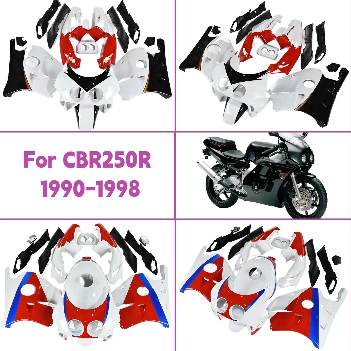 

For 1990-1998 Honda CBR250R Fairing Kit Injection ABS Parts Perfect Fit 90-98 CBR 250R Motorcycle Fairings Set