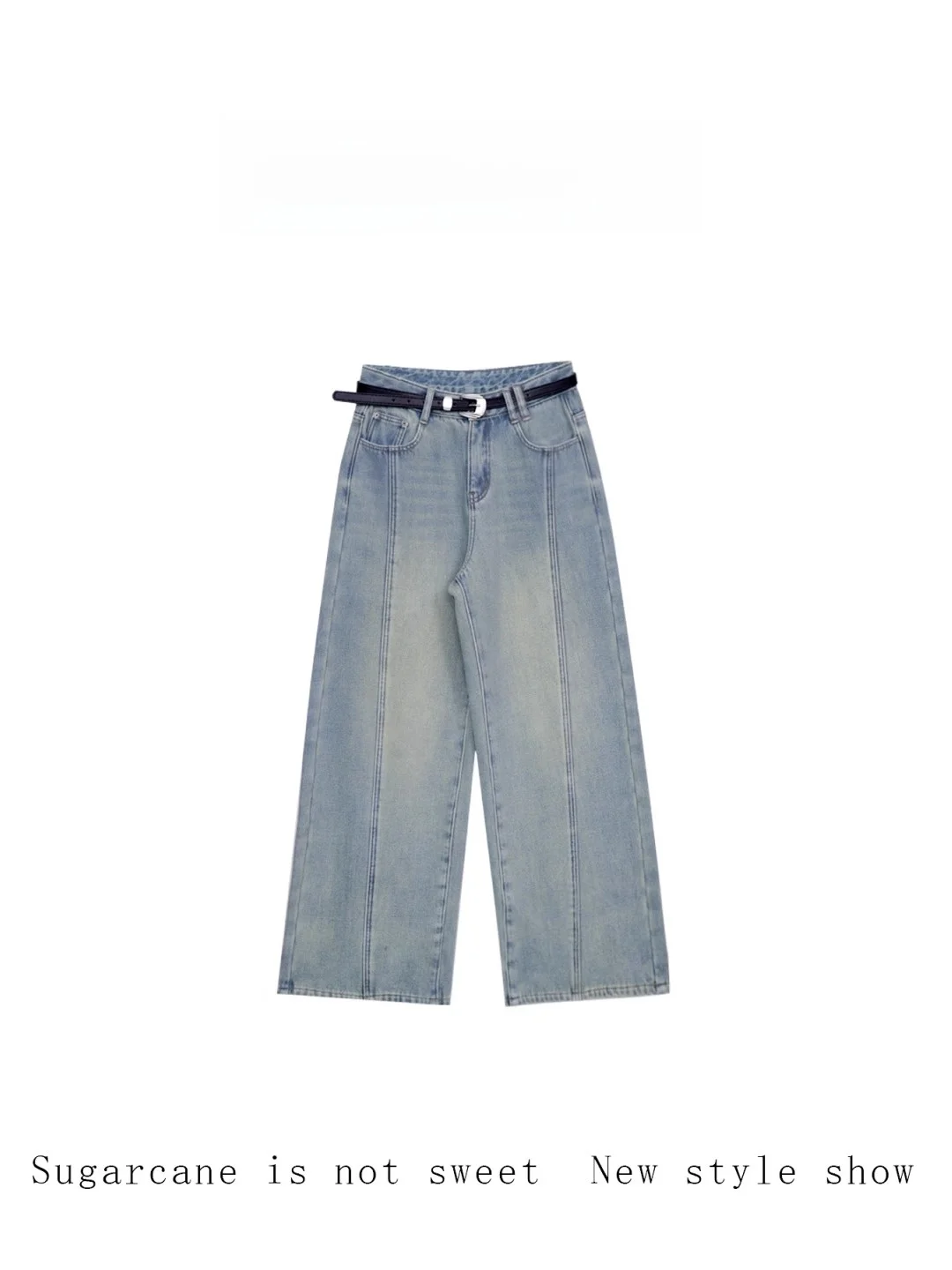 

Джинсы женские YANG GZ с высокой талией, свободного кроя, винтажные, больших размеров, широкие штанины, новинка 2025, китайский стиль, эффект похудения