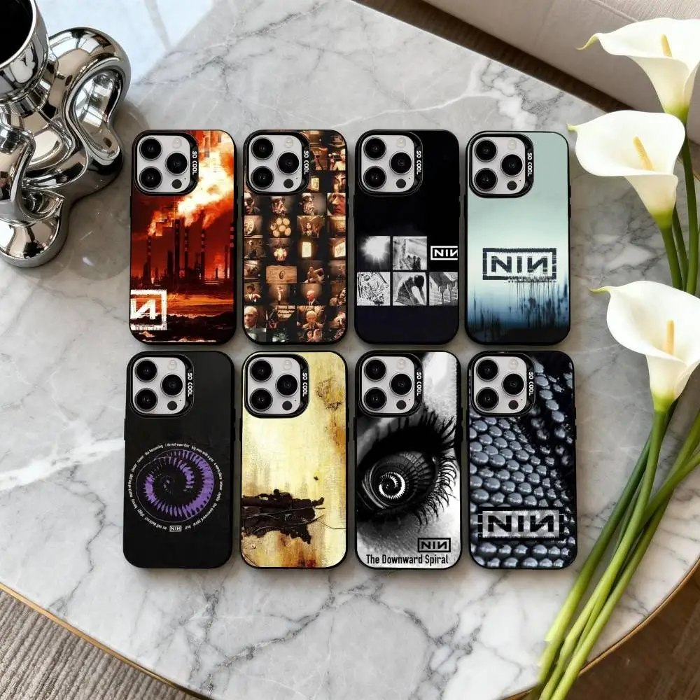 

N-Nine I-Inch T-The D-Downward S-Spiral Phone Case For iPhone17,16,15,14,13,12,11 Plus,Pro Max Black Candy silver phone case
