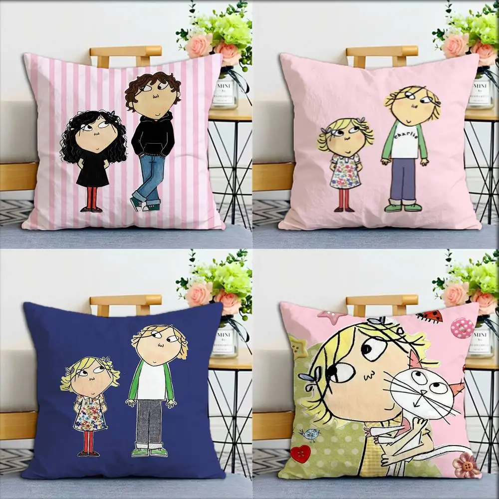 

C-Charlie and L-Lola World Various Sizes Square Pillow Case For Car Home Bedchamber Decor