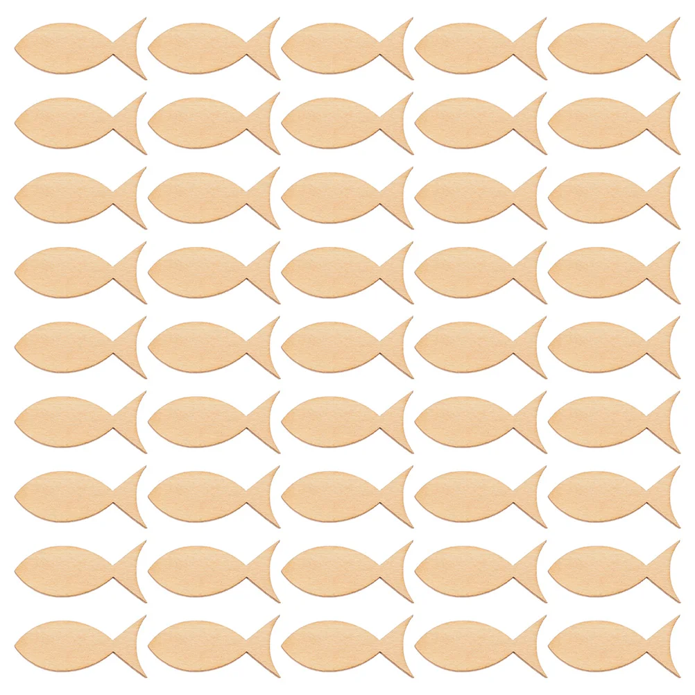 

Wooden Fish Decor Slices Blank Chips Adorn Unfinished Tags Cutouts Creative Ornaments DIY