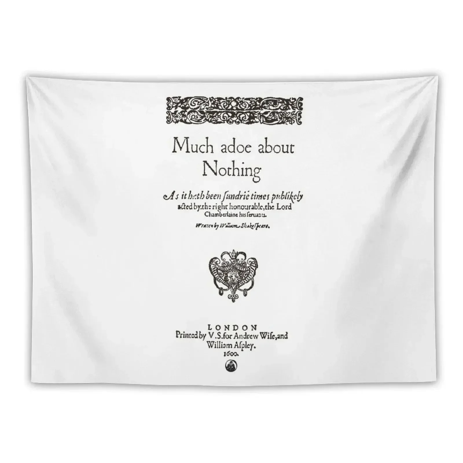 

Shakespeare Much Ado About Nothing Frontpiece - Simple Black Version Tapestry Room Decor Aesthetic Decorative Paintings Tapestry