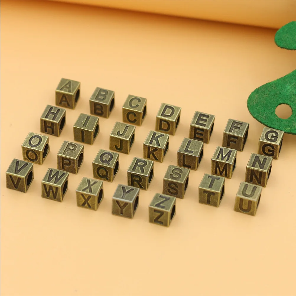 

100Pcs Alloy Letter Spacer Beads Vintage Small Size for DIY Necklace Bracelet Earrings Jewelry Making Accessories