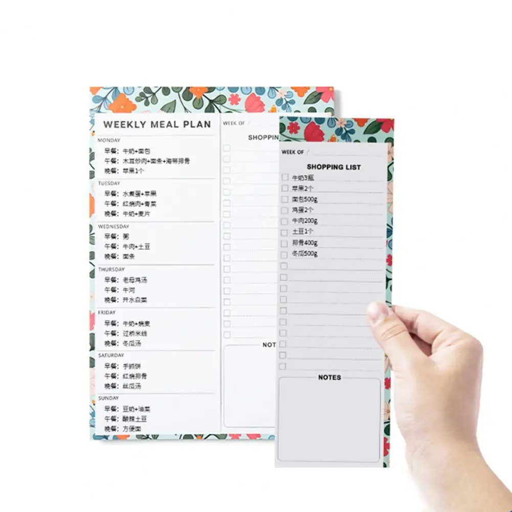 Floral Pattern Meal Magnets Magnetic Grocery List Notepad Floral Pattern Fridge Magnet Planner Home Kitchen Menu for Magnetic