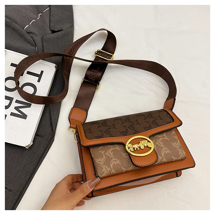 

2025 Women's Vintage Crossbody Tote Floral Contrast Square Shoulder Bag Stylish Multi-Purpose Luxury Handbag for Daily Use