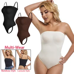 Womens Sexy Strapless Bodysuits Shapewear Thong Waist Trainer Butt Lifter Corset Slimming Compression Tummy Control Body Shaper