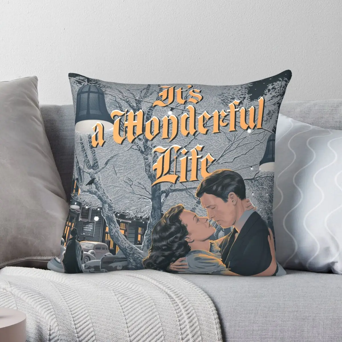 Its A Wonderful Life Square Pillowcase Polyester Linen Velvet Creative Zip Decor Home Cushion Cover 45x45