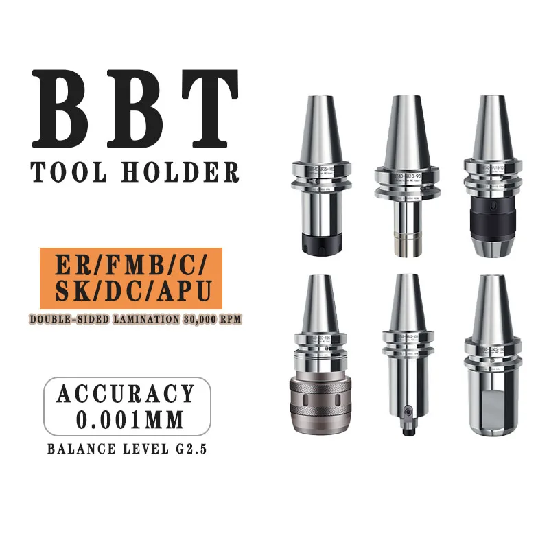 2026BBT40 Double-sided Lamination Tool Holder High-precision ER Tool Holder Dynamic Balance CNC Machining Center CNC Tool Holder