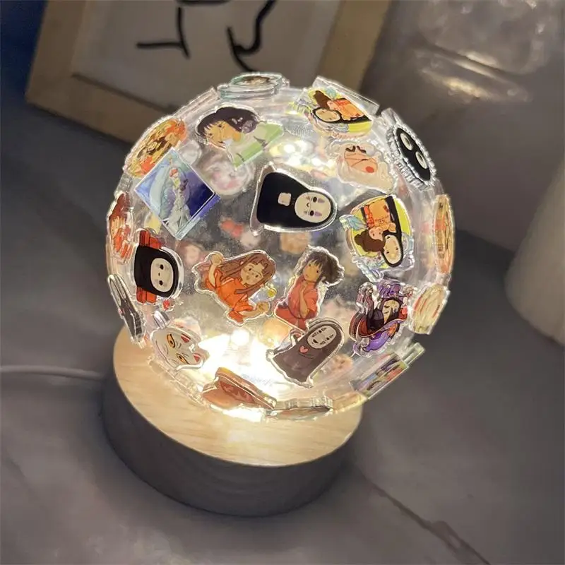 Veilleuse en patch acrylique pour enfants, lampe de table faite à la main, ornement de bureau Anime, lumière de bricolage, cadeaux de jouets drôles, Spirited Away Hot