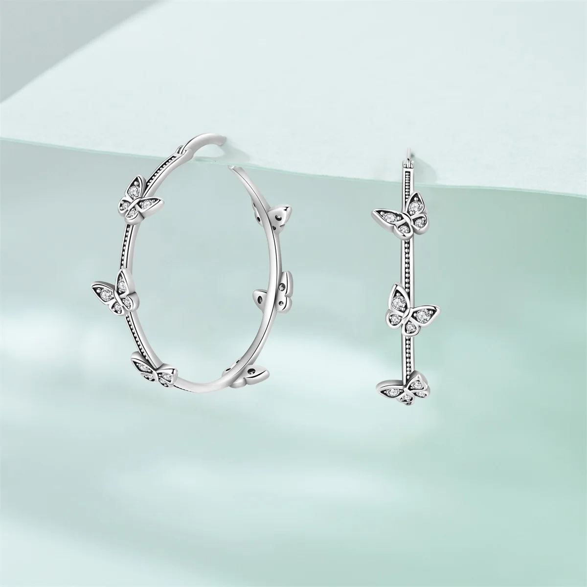 

Earring for Women 925 Sterling Silver Butterfly Large Hoop Earring Jewelry Graduation Birthday Gifts for Girls Teen