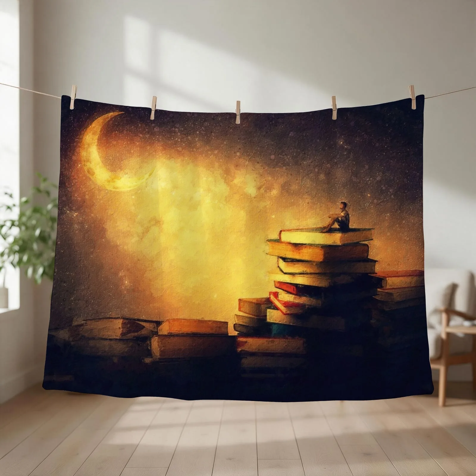 Magic night stories Throw Blanket couch cozy soft plush fuzzy picnic outdoor blanket