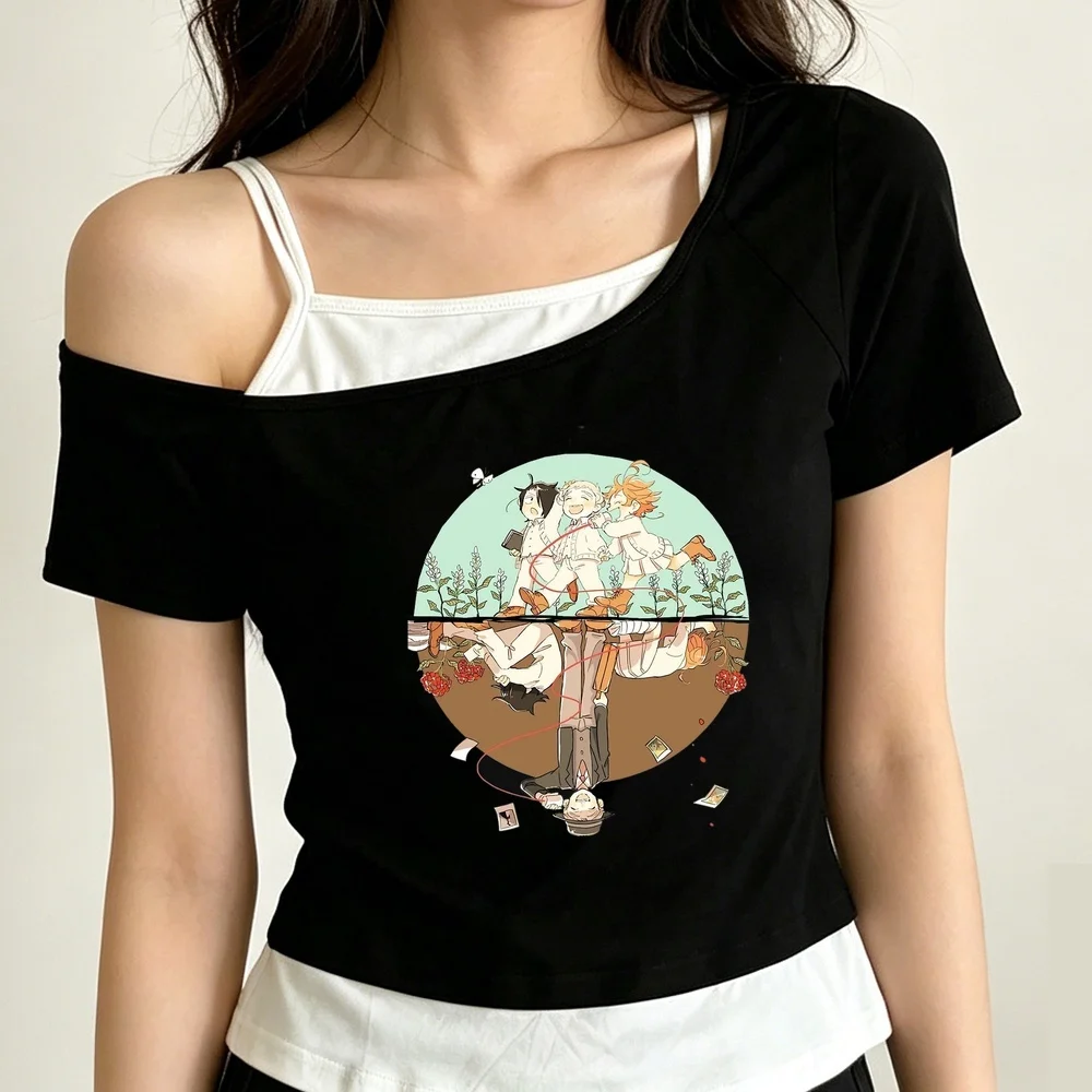 the Promised Neverland cropped top female kawaii korean fashion gothic y2k emo t-shirt gyaru alternative  cutecore japan graphic