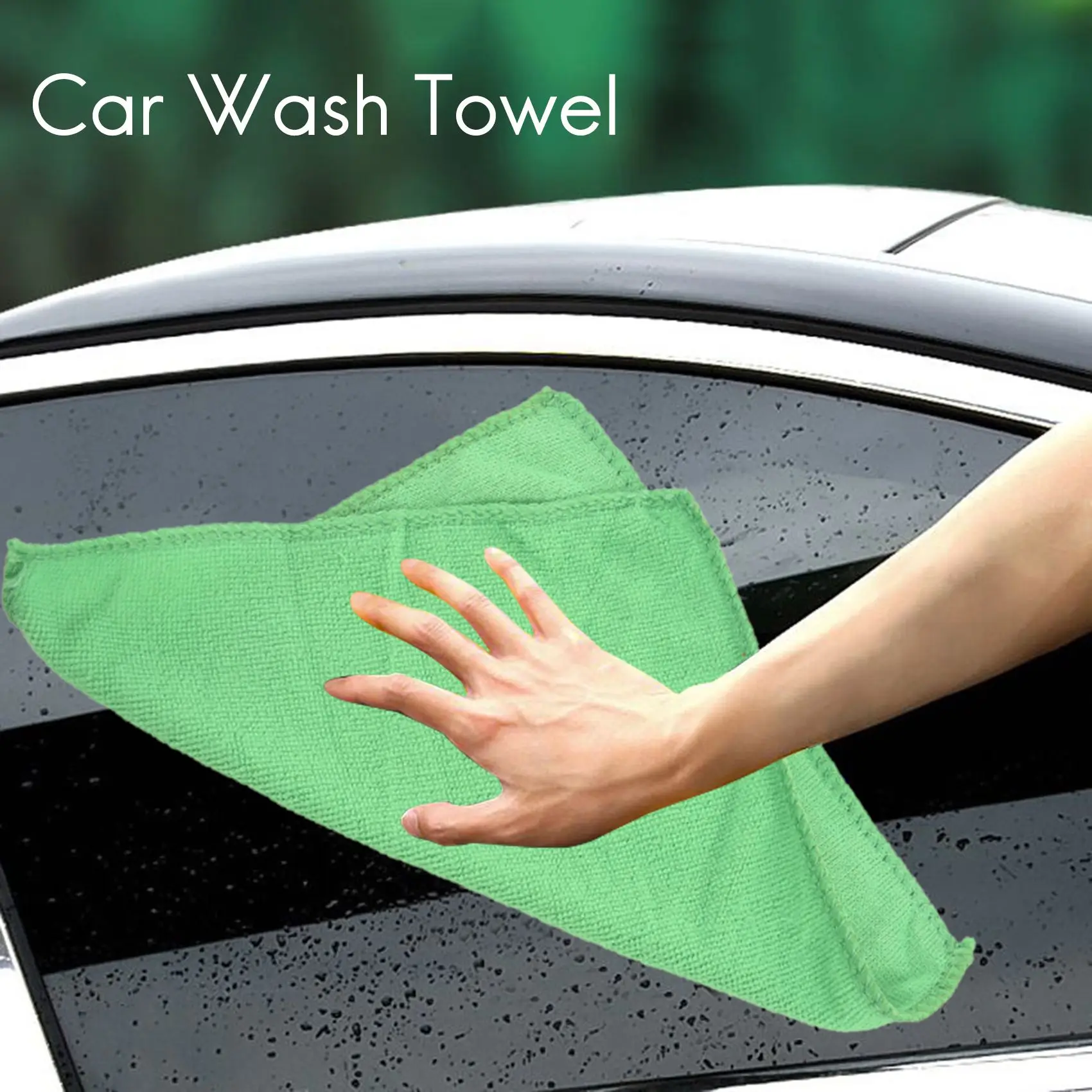 10pcs Practical Soft New Car Wash Towel Cleaning Duster Auto Detailing Green Microfiber Green