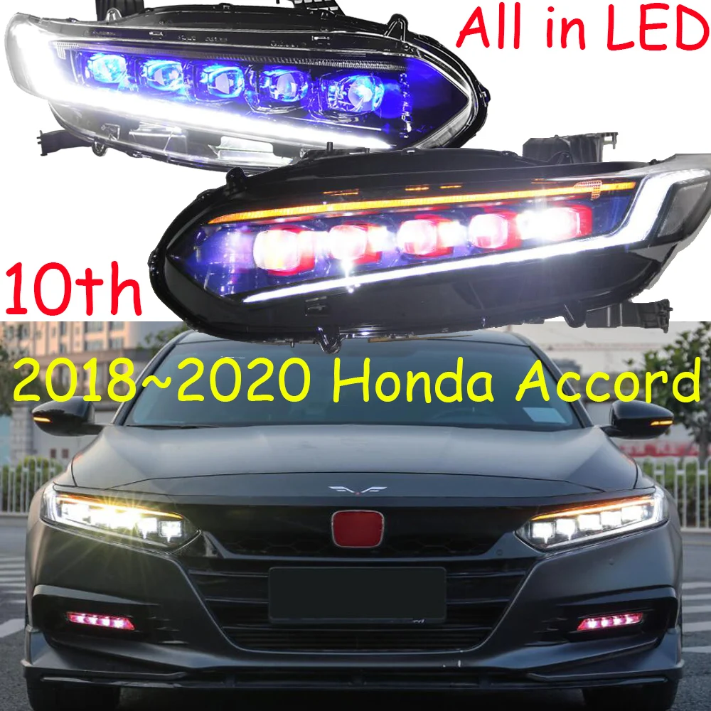 

2018~2020y car bupmer head light for 10thAccord headlight car accessories Full LED fog for 10thAccord headlamp