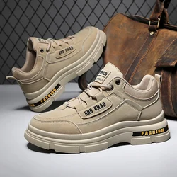 Autumn Men's Work Shoes Outdoor Non-slip Wear-resistant Sneakers 2026 Fashion Breathable Platform Shoes All-match Safety Shoes