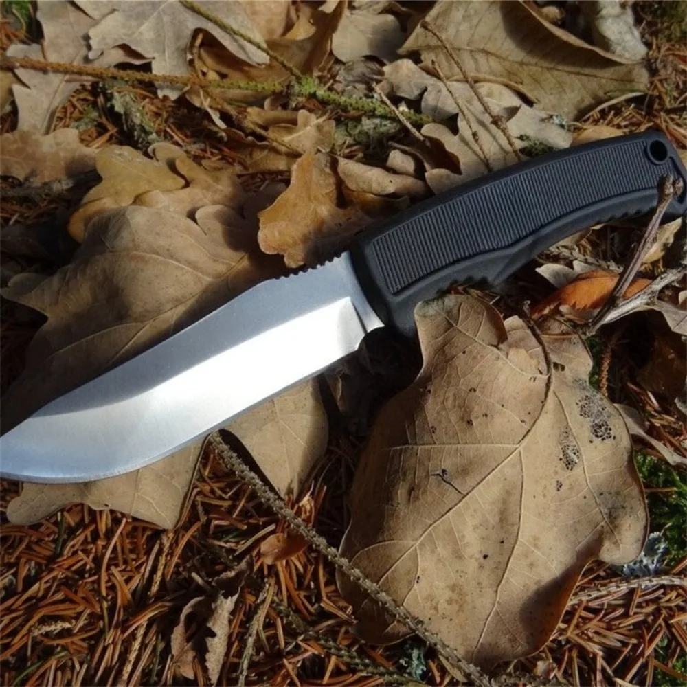 Durable Fixed Blade Knife with Kydex Sheath Black Non‑Slip Handle Outdoor Camping Hunting EDC Cutting Tool