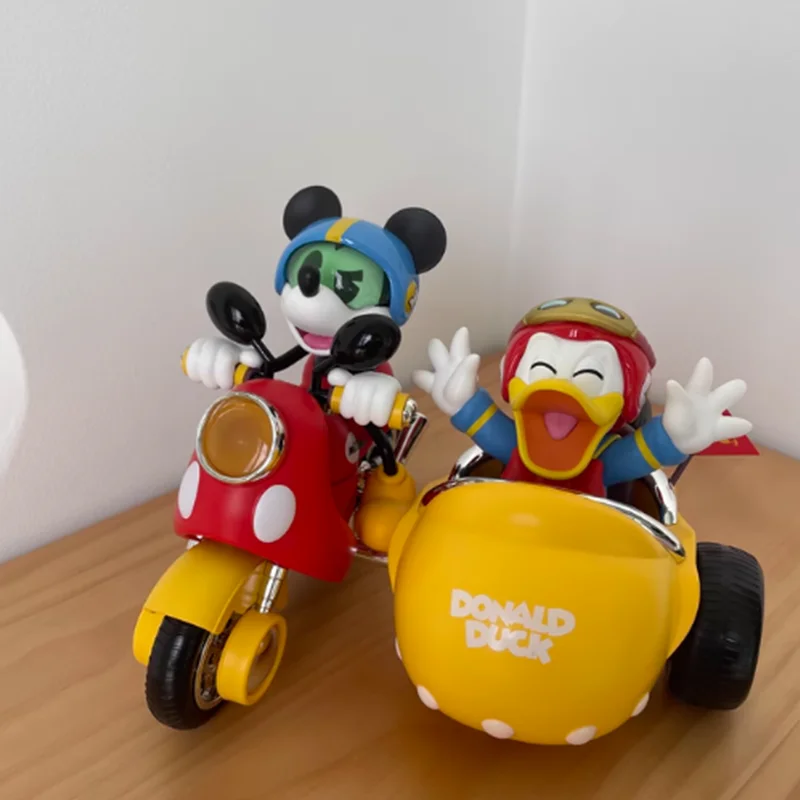 

2024 Disney Mickey And Friends Speed Squad Motorcycle Mickey Mouse Donald Duck Desktop Decoration Birthday Presents For Friends