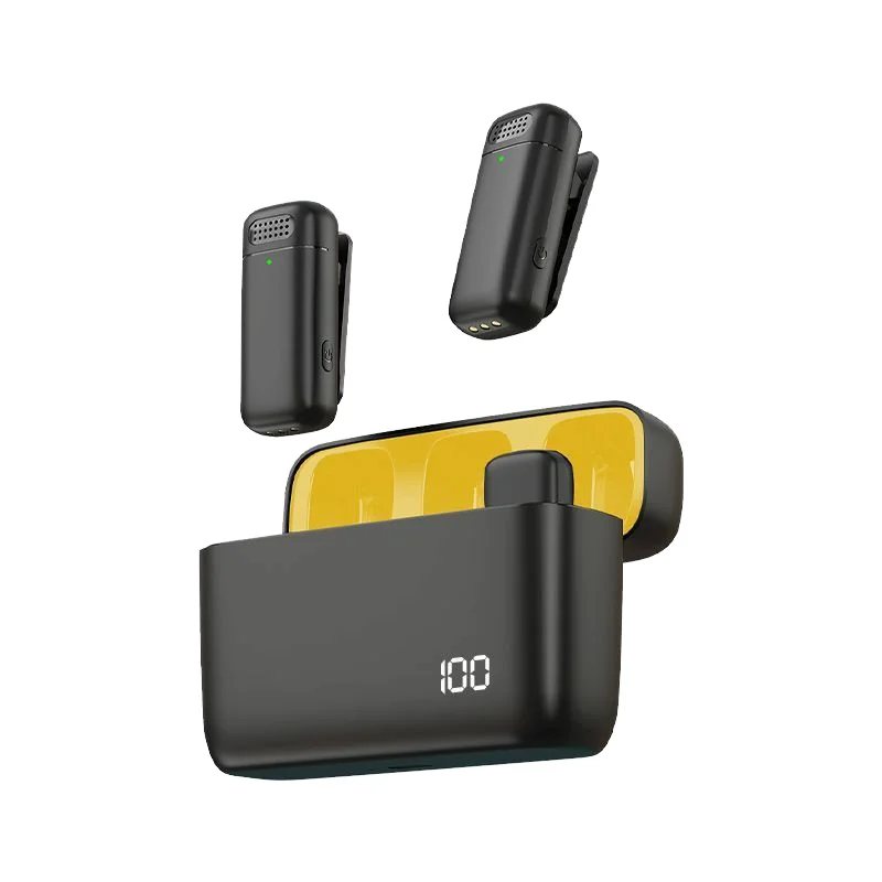 

K6 Popular Dual-Use Wireless Lavalier Microphone Light-Weight Digital Display Model Omni-directional For Outdoor IOS Recording