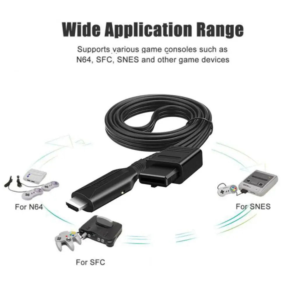 N64 To HDMI-compatible Converter Game Adapter Plug And Play HD Cable Adapter For Nintendo 64/NGC/SNES 1080P 64 To HD Converter
