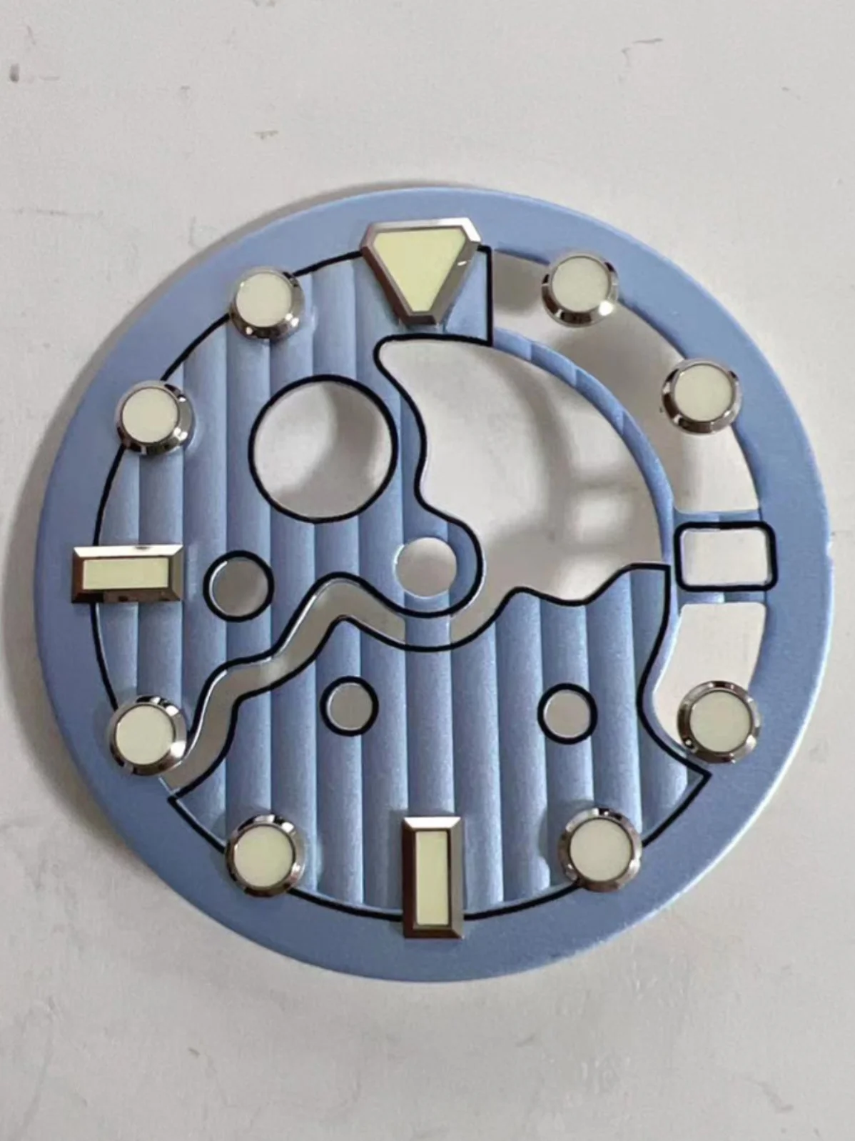 28.5MM Watch Dial with C3 Green Luminous Skeleton Watch Accessories for NH35/ NH36 Movement 3 O'clock Position