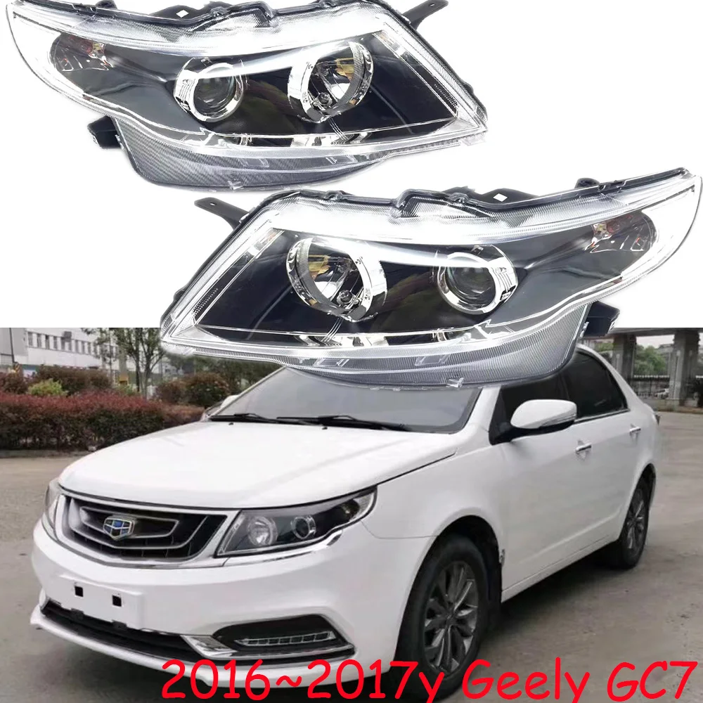 1pcs car bumper headlamp for Geely Emgrand GC7 headlight 2016~2017y car accessories head lamp Geely Emgrand GC7 fog lamp