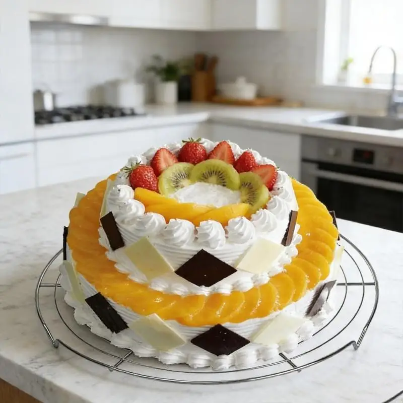 support-refroidissement-rond-en-argent-paquet-2-pour-cuisson-avec-brosse-en-silicone-incluse-parfait-pour-les