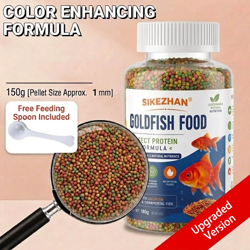 Color Enhancing Goldfish Food Insect Protein Micro Pellets Clean Water Aquarium Nutrition Diet for Tropical Ornamental Fish Care