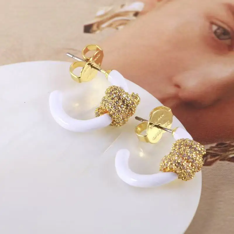 

KS European and American fashion enamel rings three-color optional studs