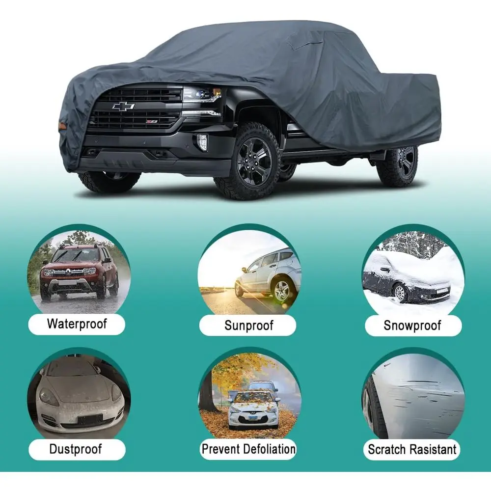 غطاء شاحنة عالي التحمل مقاوم للماء مكون من 16 طبقة لتاكوما، تندرا، تيتان، F-150، رام 1500، سيلفرادو 1500، سييرا 1500 - حتى 228 #4