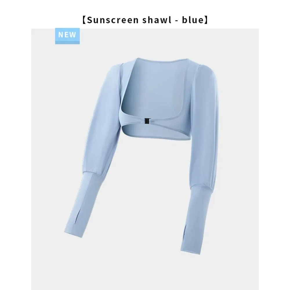

New with Finger Holes Ice Silk Shawl Breathable Long Sleeve Arm Sleeves Anti-UV Slim Sporty Top Women