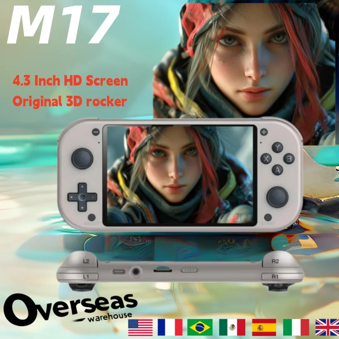 

M17 Retro Handheld Video Game Console Open Source Linux System 4.3Inch IPS Screen Portable Handheld Game Console Children's gift