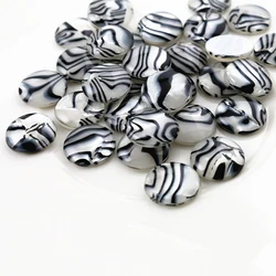 Di nuovo Modo 40pcs 12 millimetri zebra Stile di Colore Posteriore Piana Della Resina Cabochons Cammeo G7-42