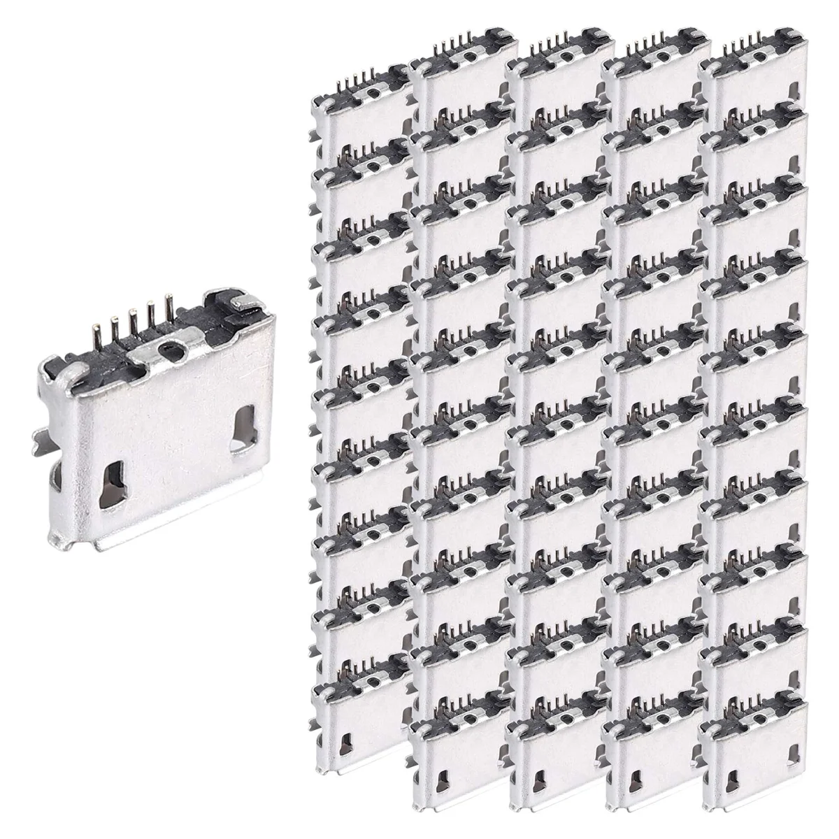 AU49_50 Stück PCB SMT Micro-USB Typ B 5Pin Buchse Adapter Jack