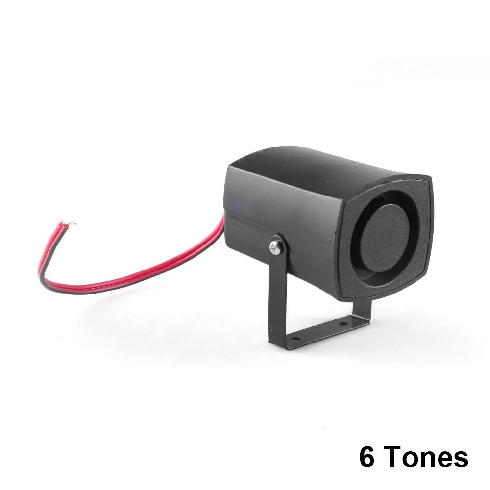 DC 12V 100dB Auto Warning Siren 6 Tones Signal Backup Alarms Horns Beep Reverse Slim Invisible Air Horn for the Car