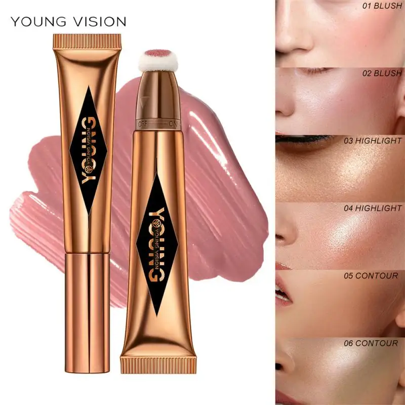 YOUNG VISION Air Cushion, Powder Blusher, High Gloss Stick, Makeup Liquid, Rouge, 6 Colors Optional Face Makeup Cosmetics