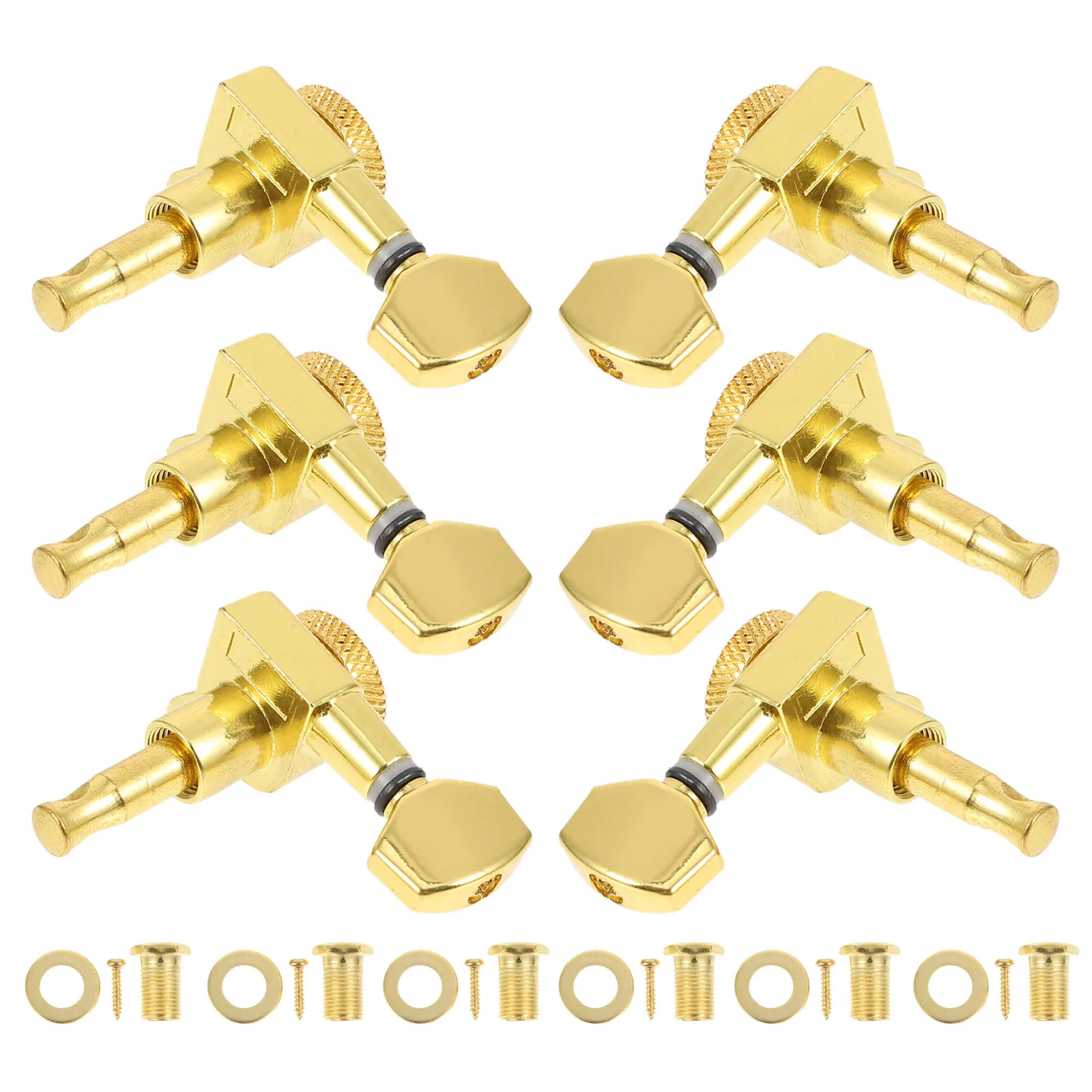 6Pcs Guitar Turners String Lock Function Heavy Internal Gears Smooth Operation Elegant Finish Guitar Accessories for Musicians