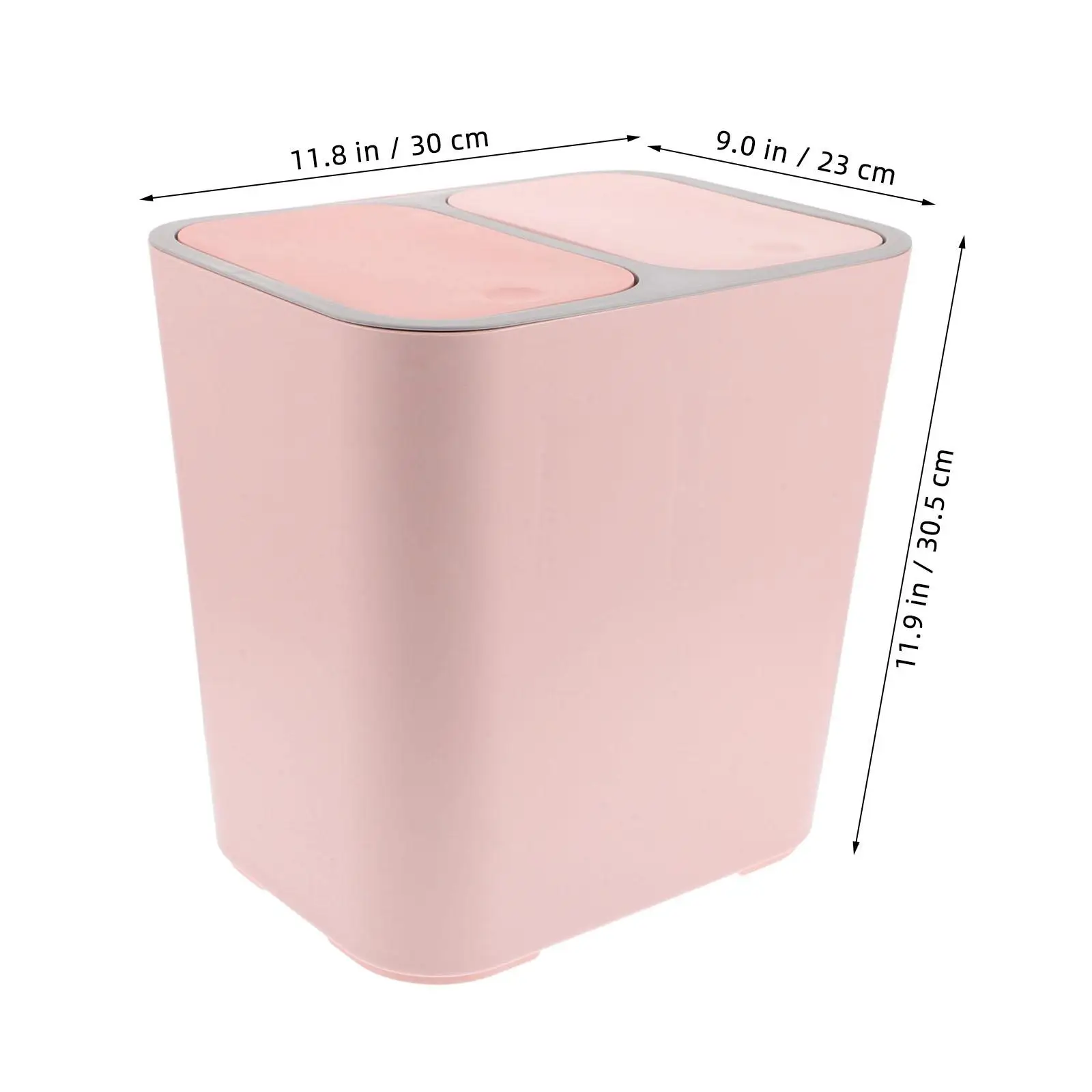 

Dry Wet Separation Trash Can High Capacity Pink Kitchen Accessories Bathroom Garbage Bin Outdoor Dual Compartment Easy Clean