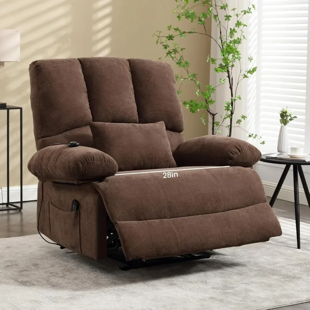 28in Oversized Power Recliner Chair 350lb, Extra Wide Electric Large Big Motorized Electric Recliner Chair, Christmas Gift