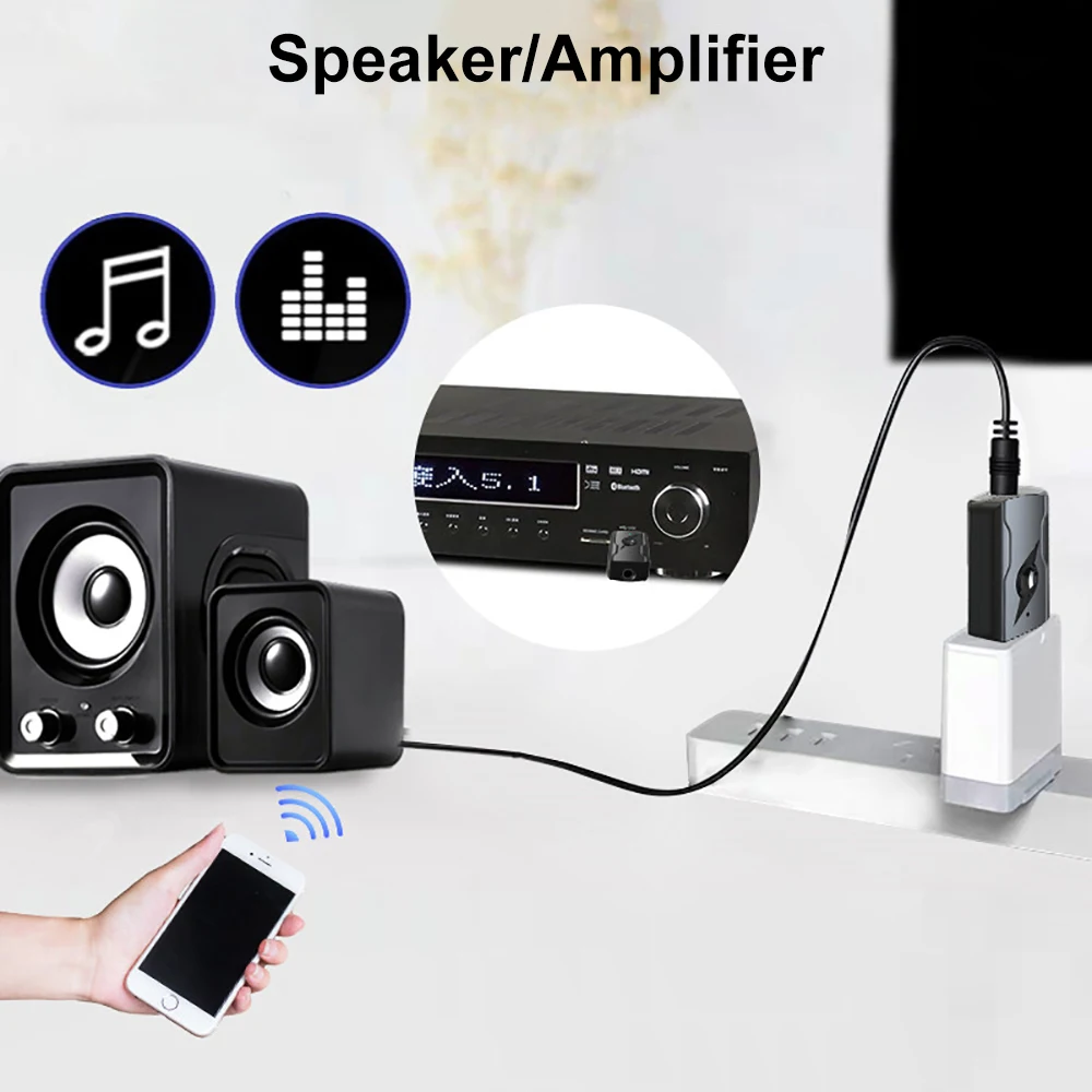 Adaptador inalámbrico 4 en 1 con Bluetooth 5,3, Dongle para PC, portátil, altavoz inalámbrico, transmisor y receptor de Audio