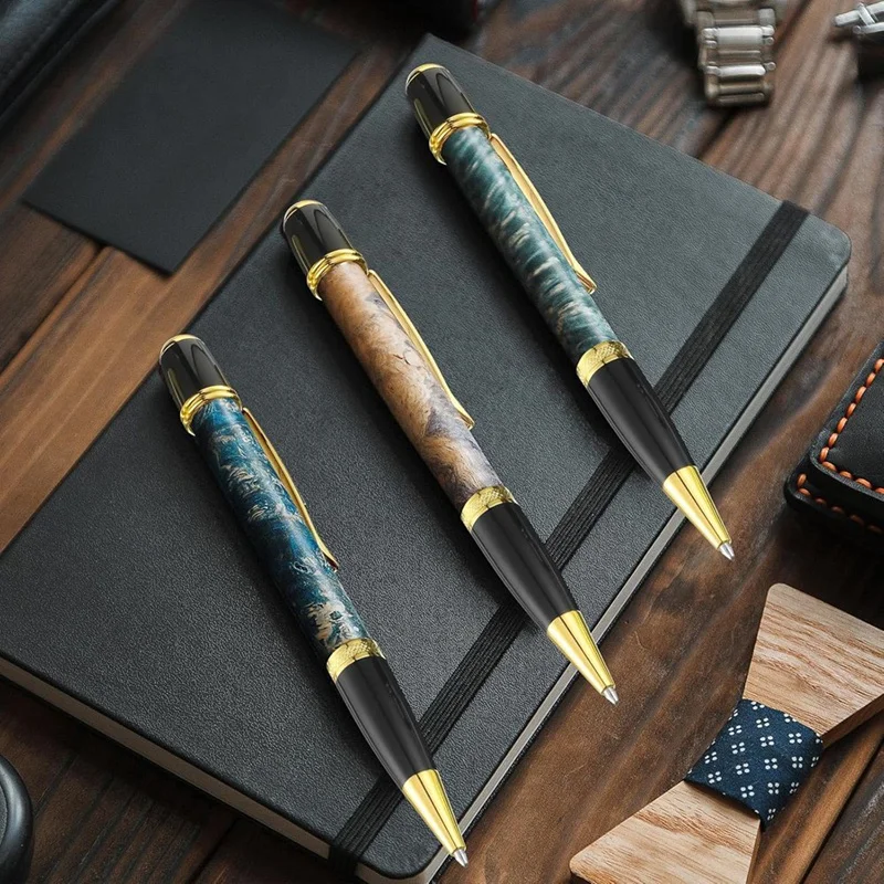 

12-Pack Wooden Pen Set, Rotating Ballpoint Pen Set C HOT SALE