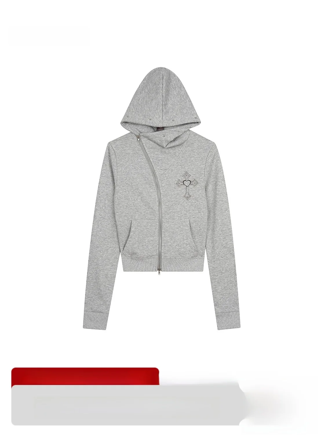 

Американская толстовка в стиле ретро с крестообразной молнией, свободный крой, повседневный стиль, новинка весеннего сезона, унисекс, короткая куртка с капюшоном