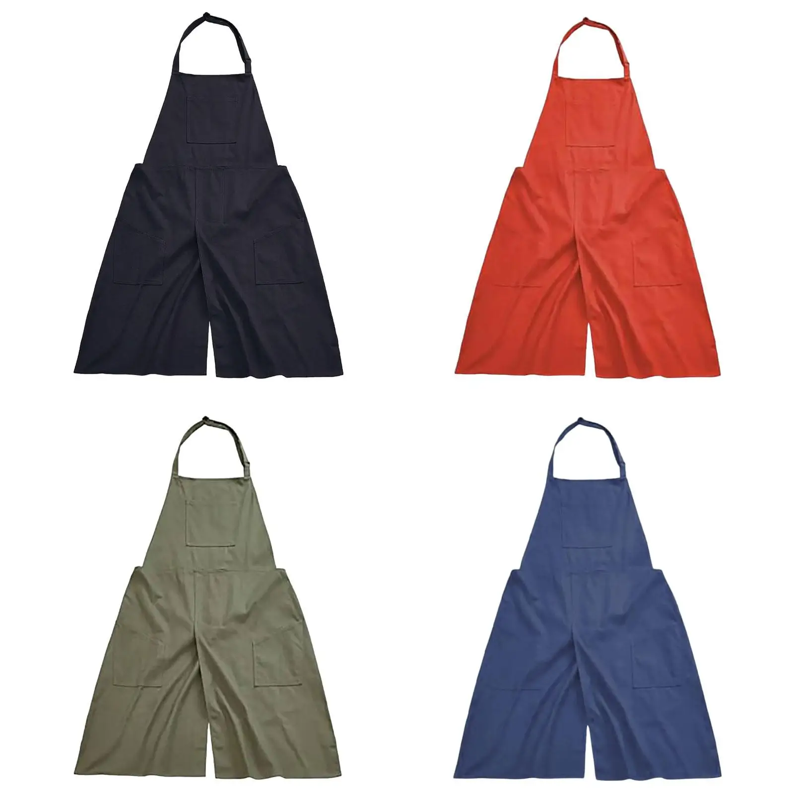 Long Canvas Pottery Apron with Split Leg Design Art Fashionable Aprons for DIY Ceramic Wheel Throwing and Clay Artist