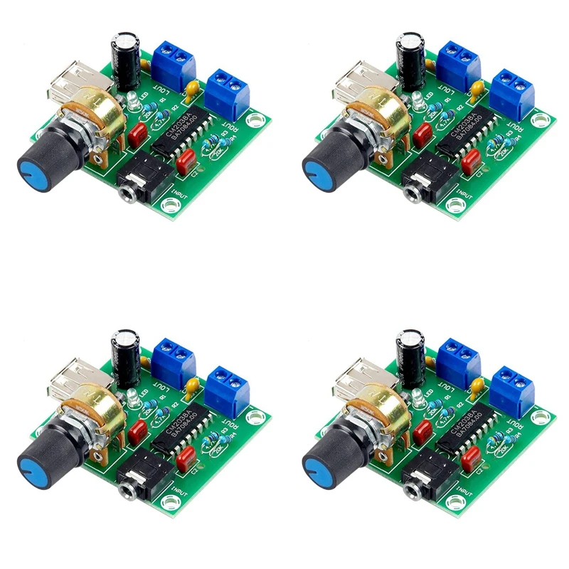 

New-4X мини-плата усилителя мощности 5 Вт + 5 Вт Hi-Fi двухканальный PM CM2038 5 В USB источник питания аудио усилитель мощности