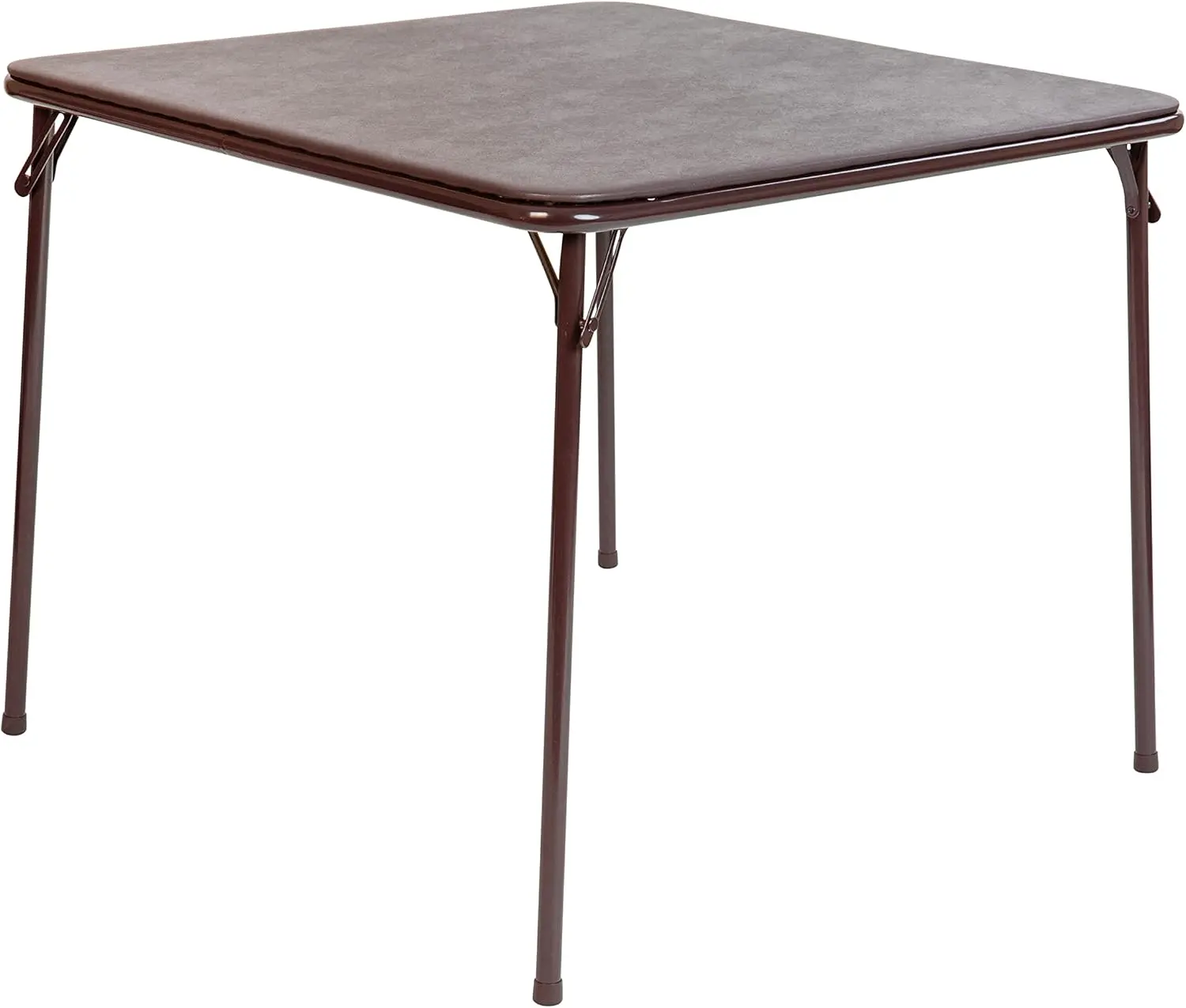 Madelyn 33.5"" Square Folding Multipurpose Card Table With Padded Vinyl Top, Portable Folding Game Table For 4 Players, Brown