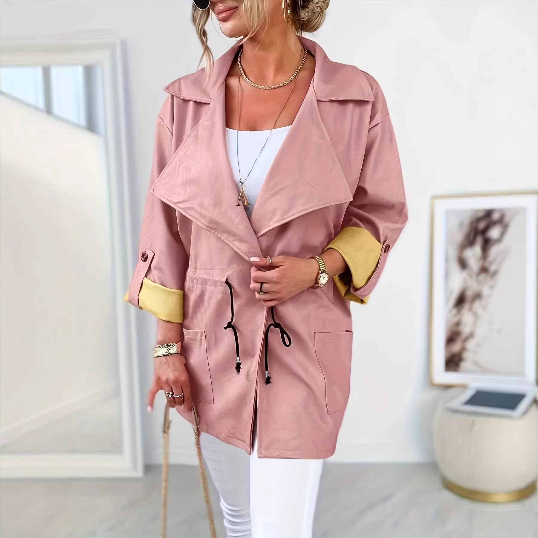 1XL-5XL Plus Size Autumn Winter Bomber Jackets For Women Outerwears Oversized Jacket Woman Streetwear Coats Trench Coat