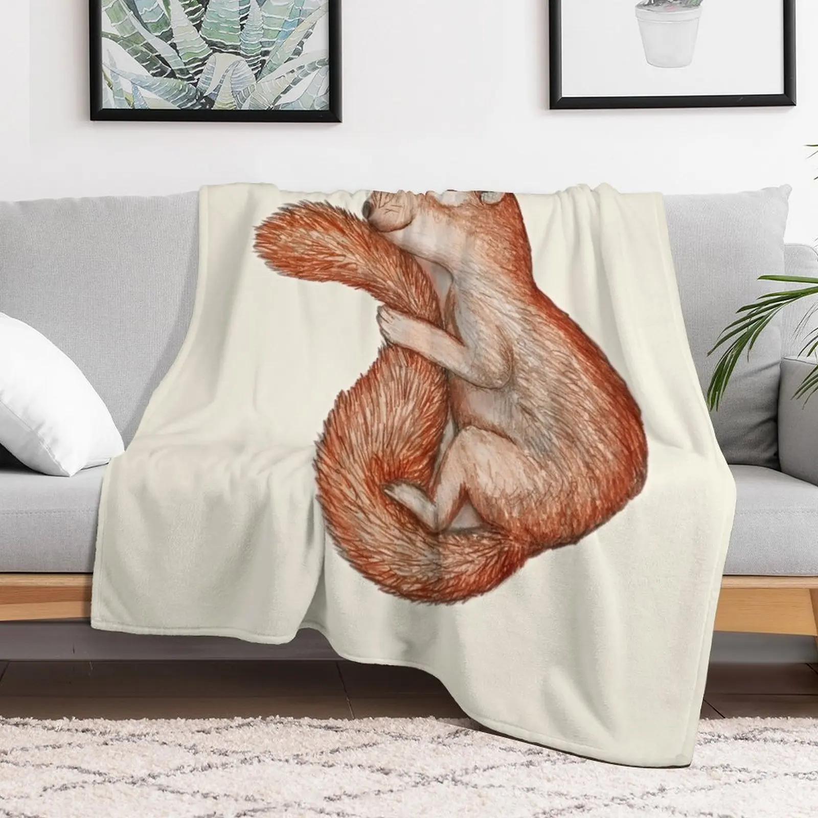 Hibernating squirrel Throw Blanket Decorative Throw Summer Blankets