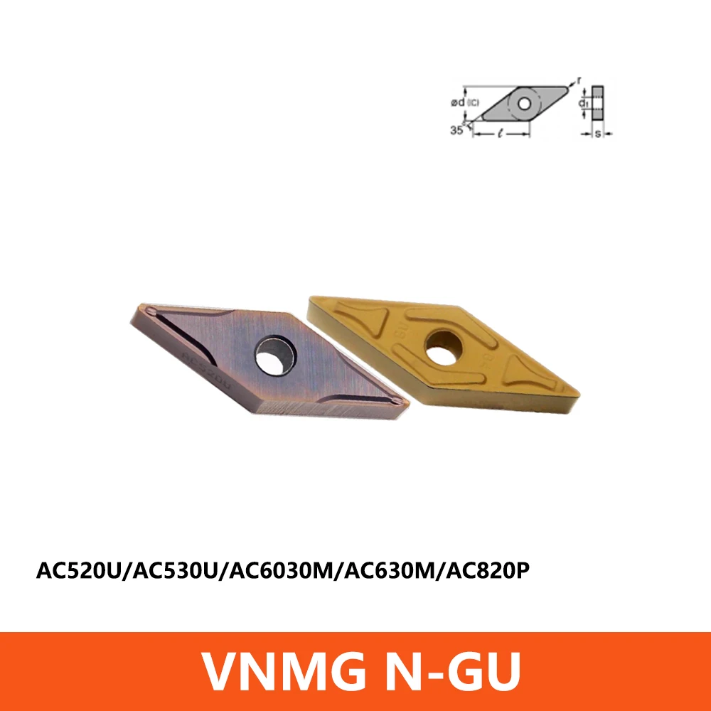 Original VCMT 160402 VCMT110302 VCMT110304 VNMG160404 VNMG160408 N-SU AC630M AC520U AC530U AC820P AC830P Carbide Inserts Tools