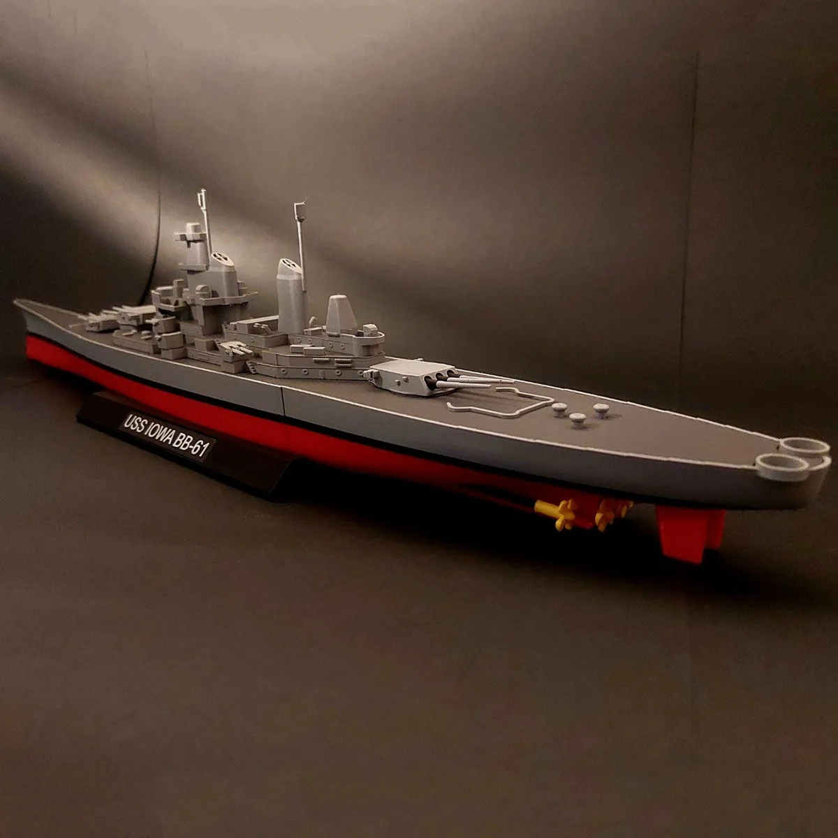 Modelo de ensamblaje de acorazado Clase Iowa de EE. UU., 1/700, 38,7 cm, barcos impresos en 3D cuidadosamente elaborados, Kit de modelo estático, barco, juguete, adornos de regalo
