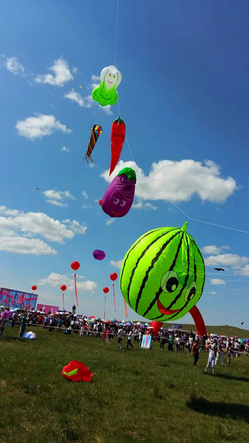 Folhas grandes pipa voando ao ar livre pipa macia tecido de náilon pingente windsock kite fábrica melancia pipa adultos pipas acquilone brinquedo